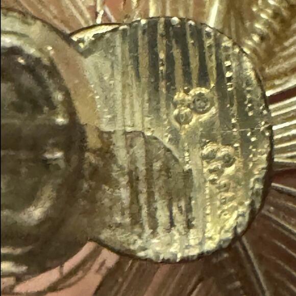 VTG Gold Tone Filigree Flower Clip On Earrings Marked Germany 1950s MCM Retro - Picture 6 of 8